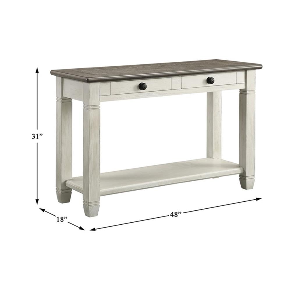 2-Tone Wood Console Table with 2 Drawers K3800