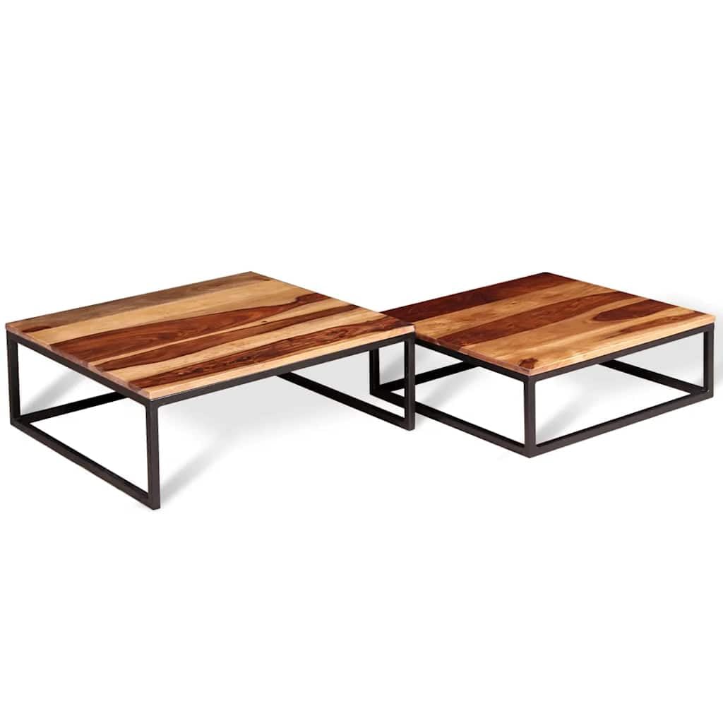 Brown Solid Sheesham Wood Nesting Coffee Table Set of 2 H356473