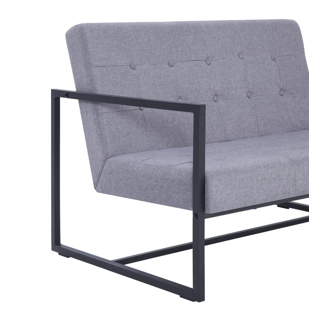 Light Gray Fabric 2-Seater Sofa with Armrests A995