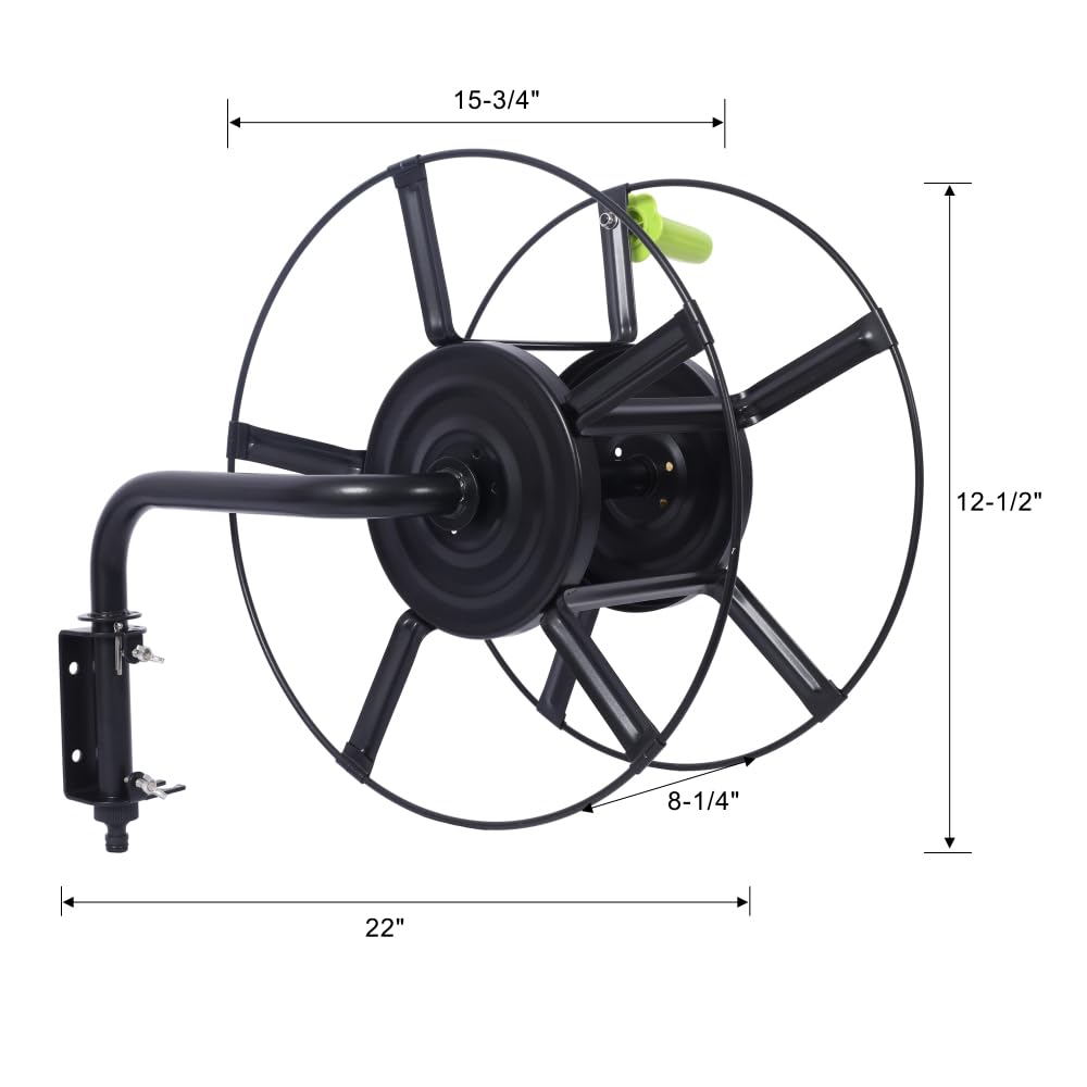 Retractable Wall Mount Hose Reel with 180° Swivel J106