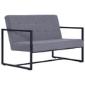 Light Gray Fabric 2-Seater Sofa with Armrests A995