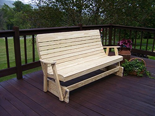Unfinished Pine Highback Patio Glider Bench C123