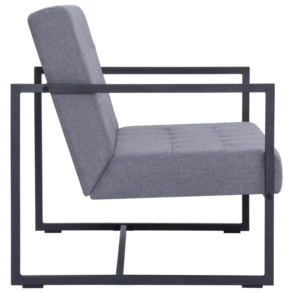 Light Gray Fabric 2-Seater Sofa with Armrests A995