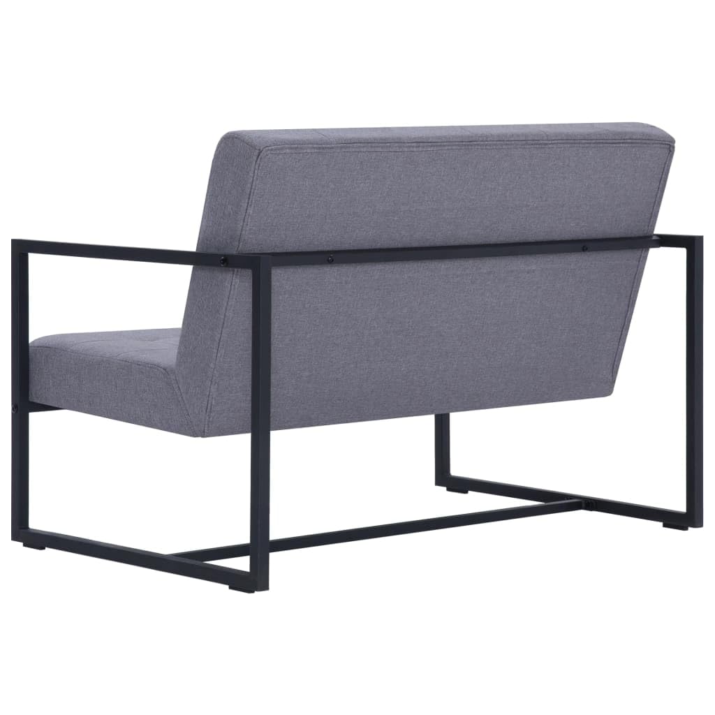 Light Gray Fabric 2-Seater Sofa with Armrests A995