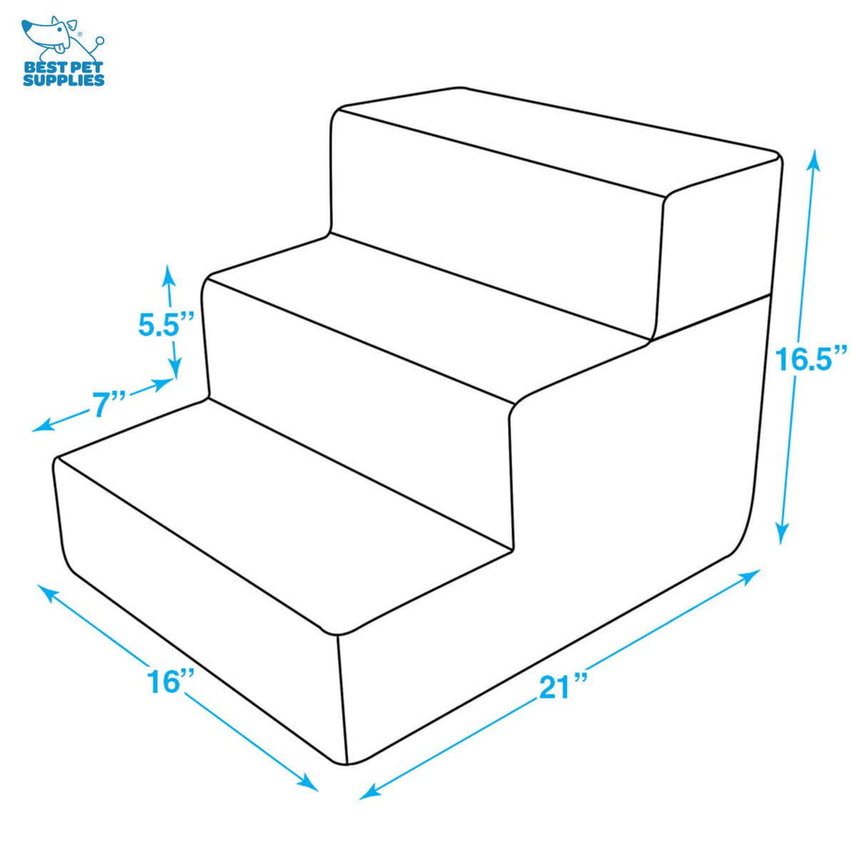 Foldable 3-Step Dog Stair and Pet Ramp T5468
