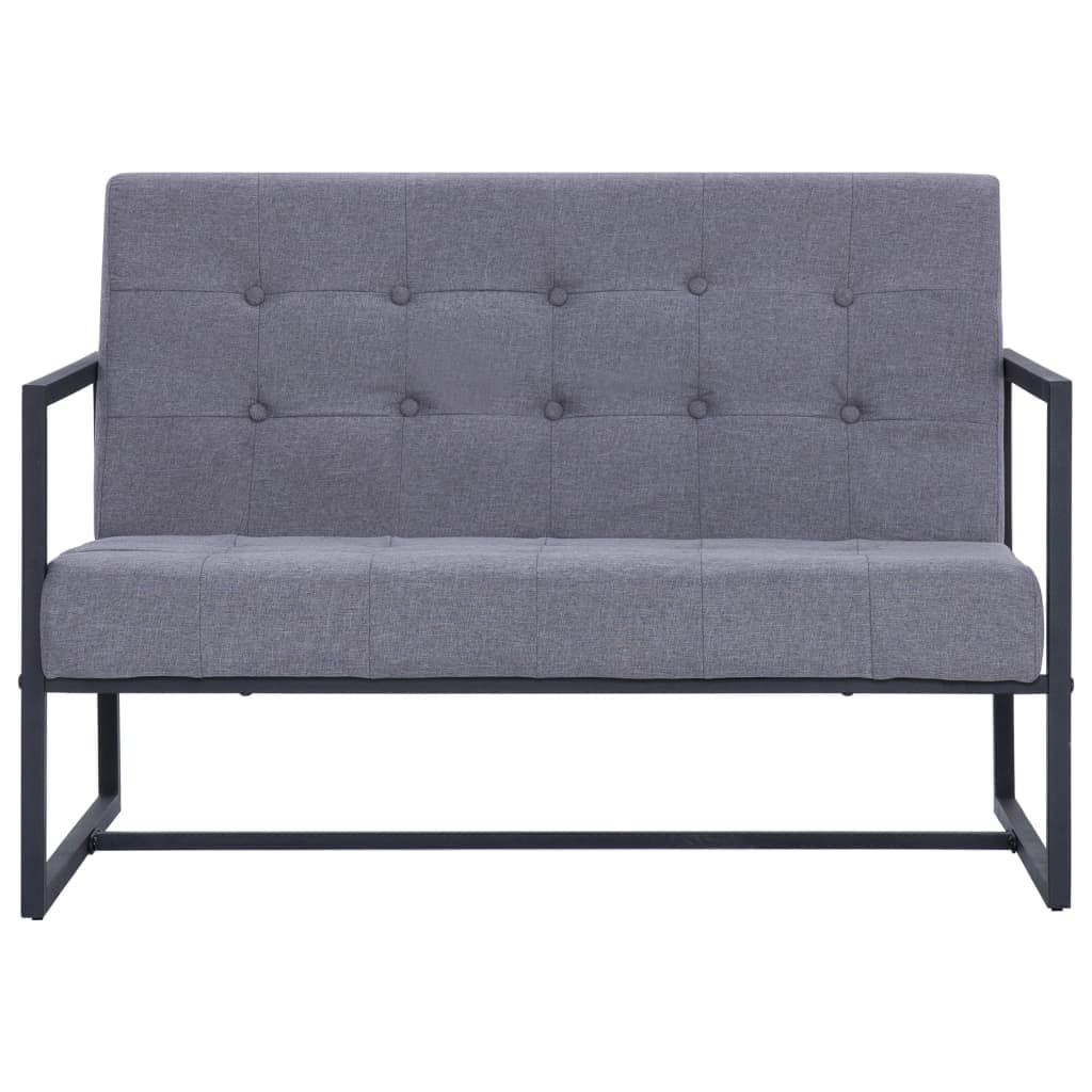 Light Gray Fabric 2-Seater Sofa with Armrests A995