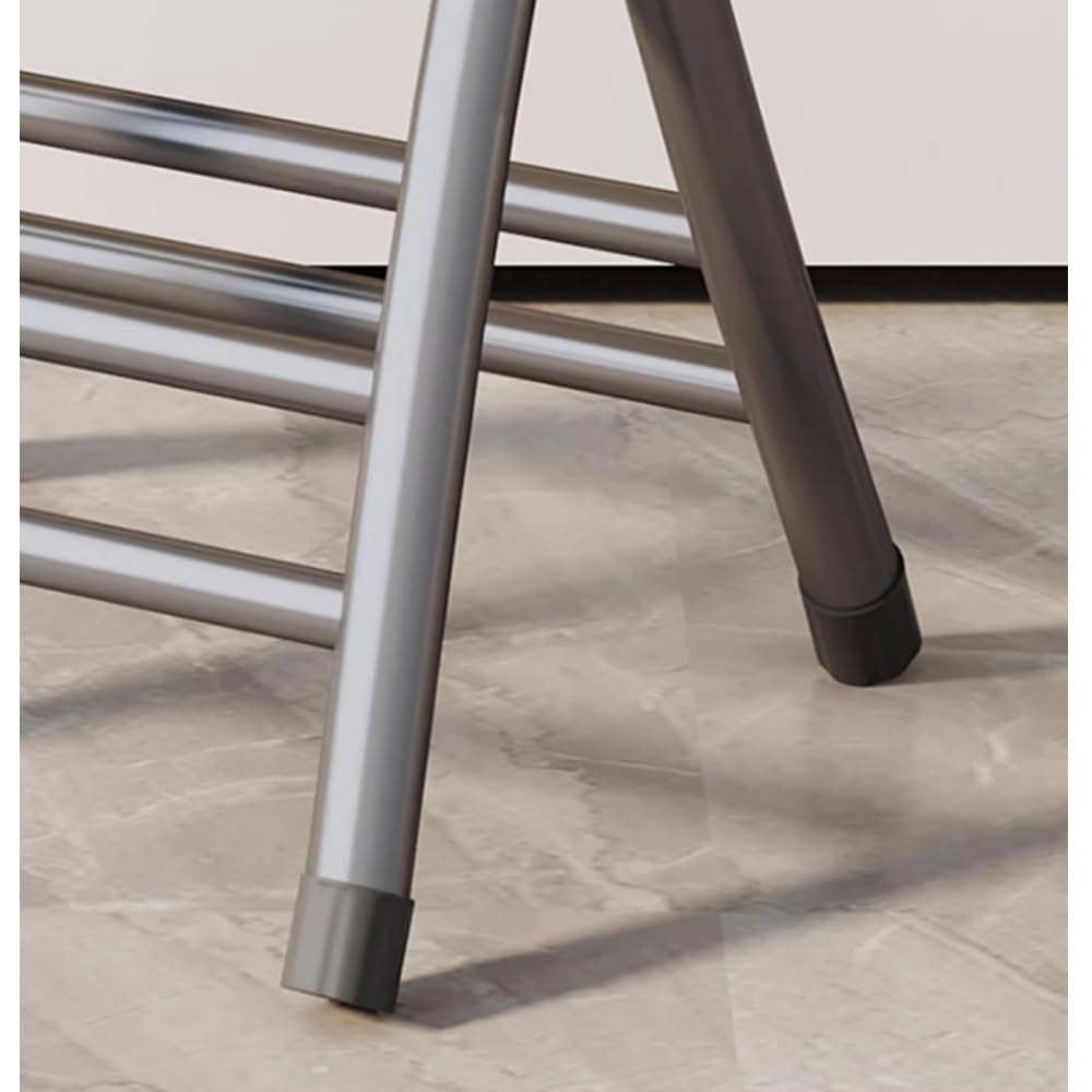 Portable Folding Stool 18in Black 300 Lbs Capacity V484550