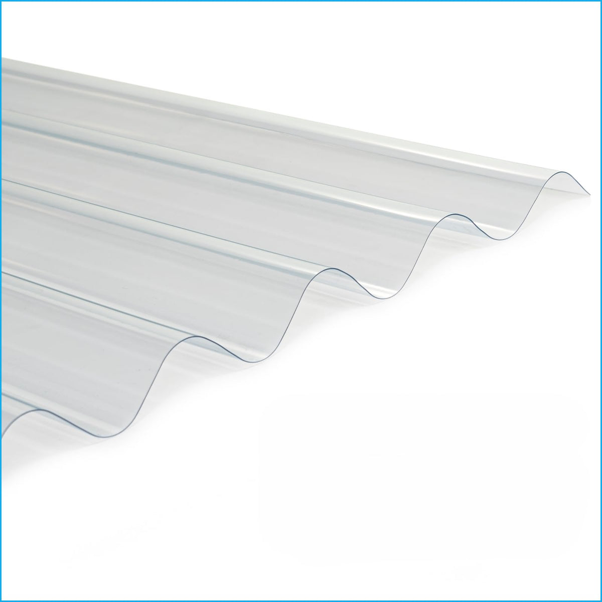 Clear Curved Polycarbonate Roofing Panels 21" W x 72" L Set of 10 Z618343