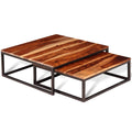 Two Piece Nesting Solid Sheesham Wood Coffee Table Set N47878