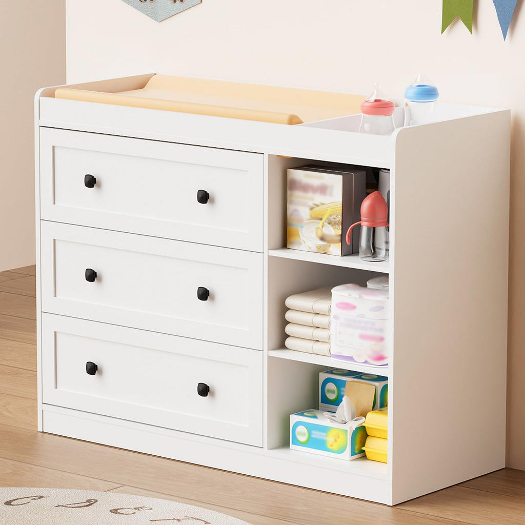 White Wood 3 Drawer Changing Table X39738