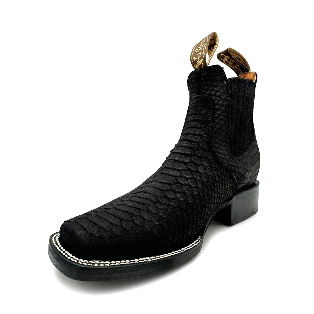 Men’s Genuine Leather Square Toe Ankle Cowboy Boot X752
