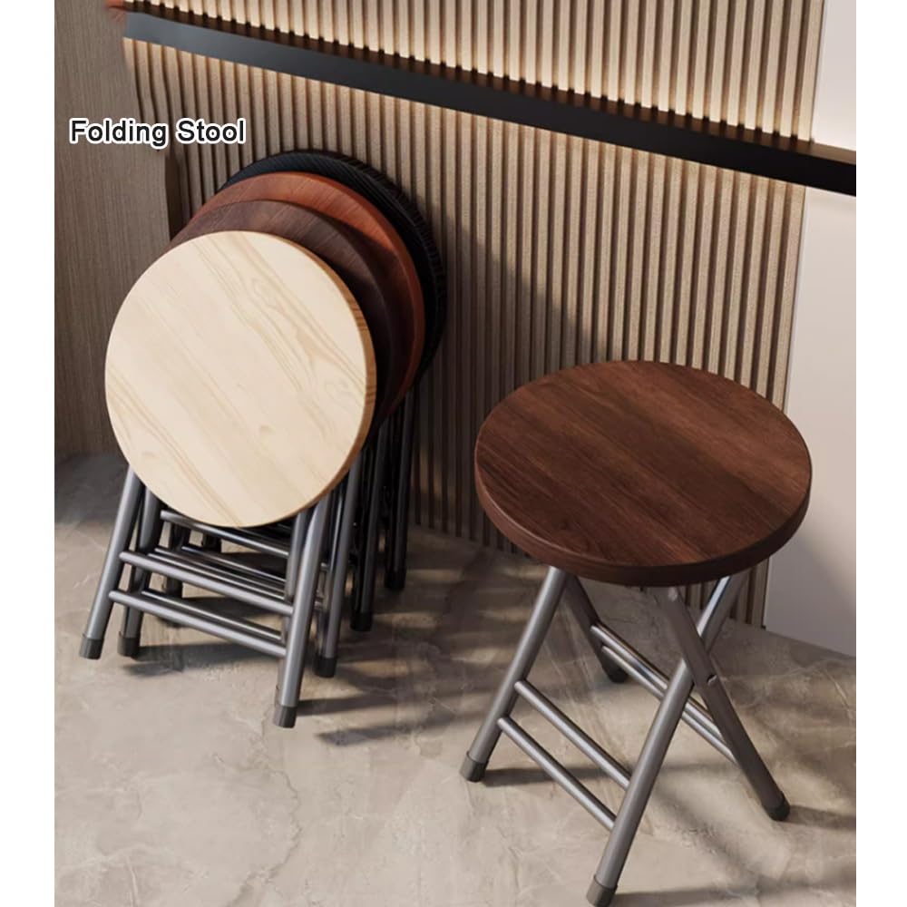Portable Folding Stool 18in Black 300 Lbs Capacity V484550