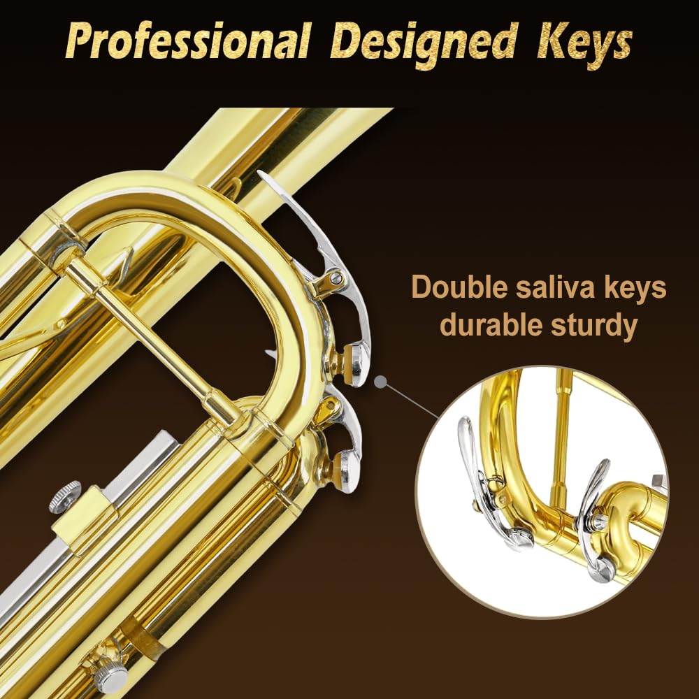 Standard Trumpet Set with Hard Case, 7C Mouthpiece, Cleaning Kit W260
