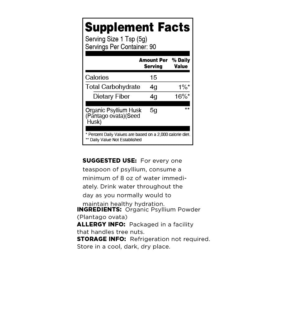 Organic Psyllium Husk Powder, 1 Lb W90811