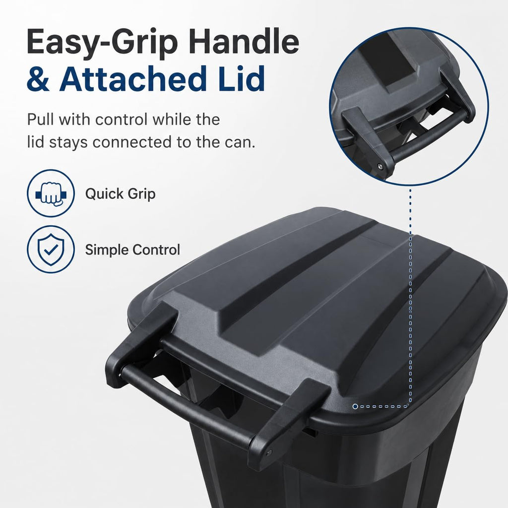 32-Gallon Heavy-Duty Wheeled Trash Can with Click-Lock Lid E156