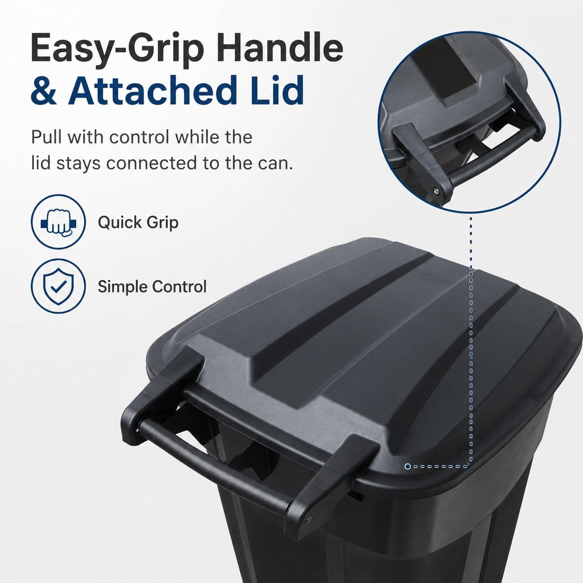 32-Gallon Heavy-Duty Wheeled Trash Can with Click-Lock Lid E156