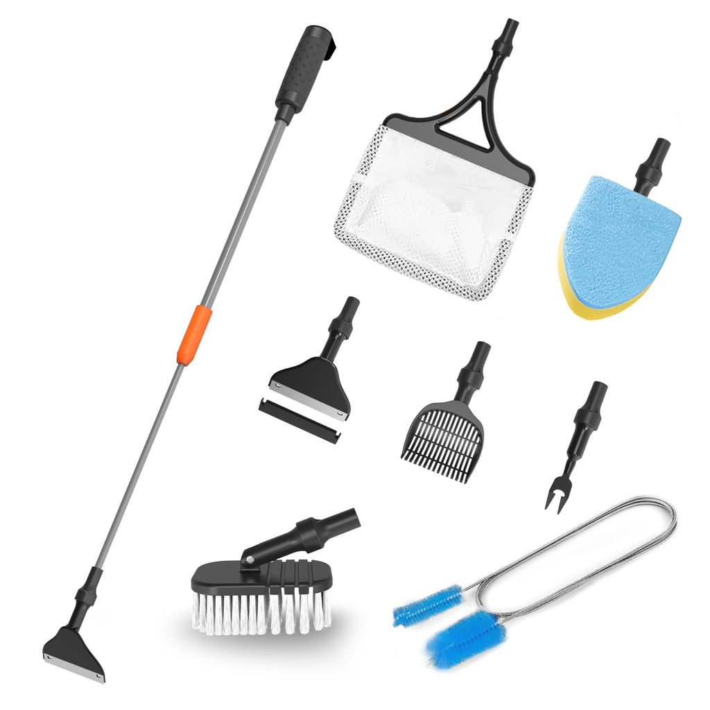 7-in-1 Aquarium Cleaning Tool with Telescopic Handle A302