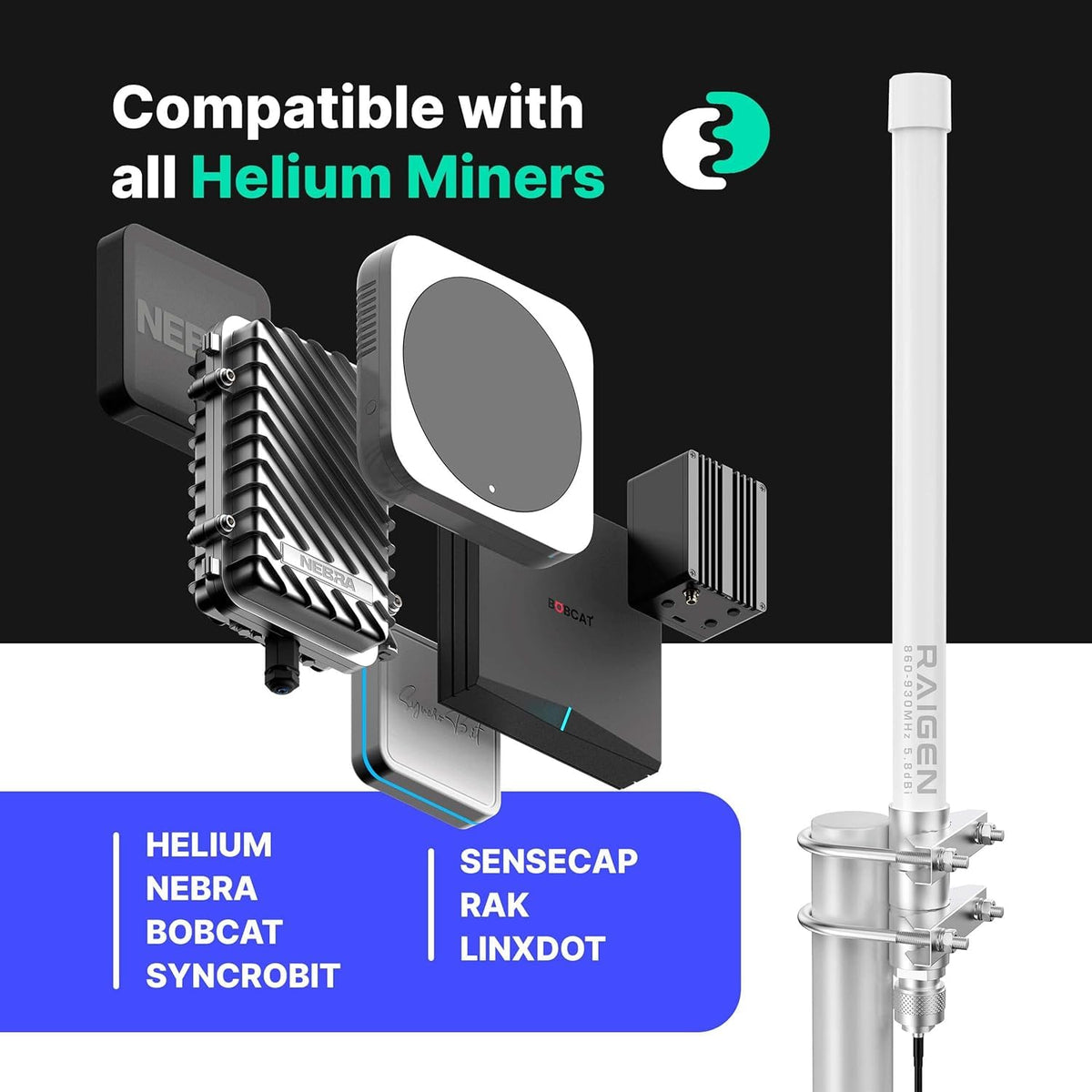 8dBi LoRa 915 MHz Indoor Omni-Directional Antenna T76770
