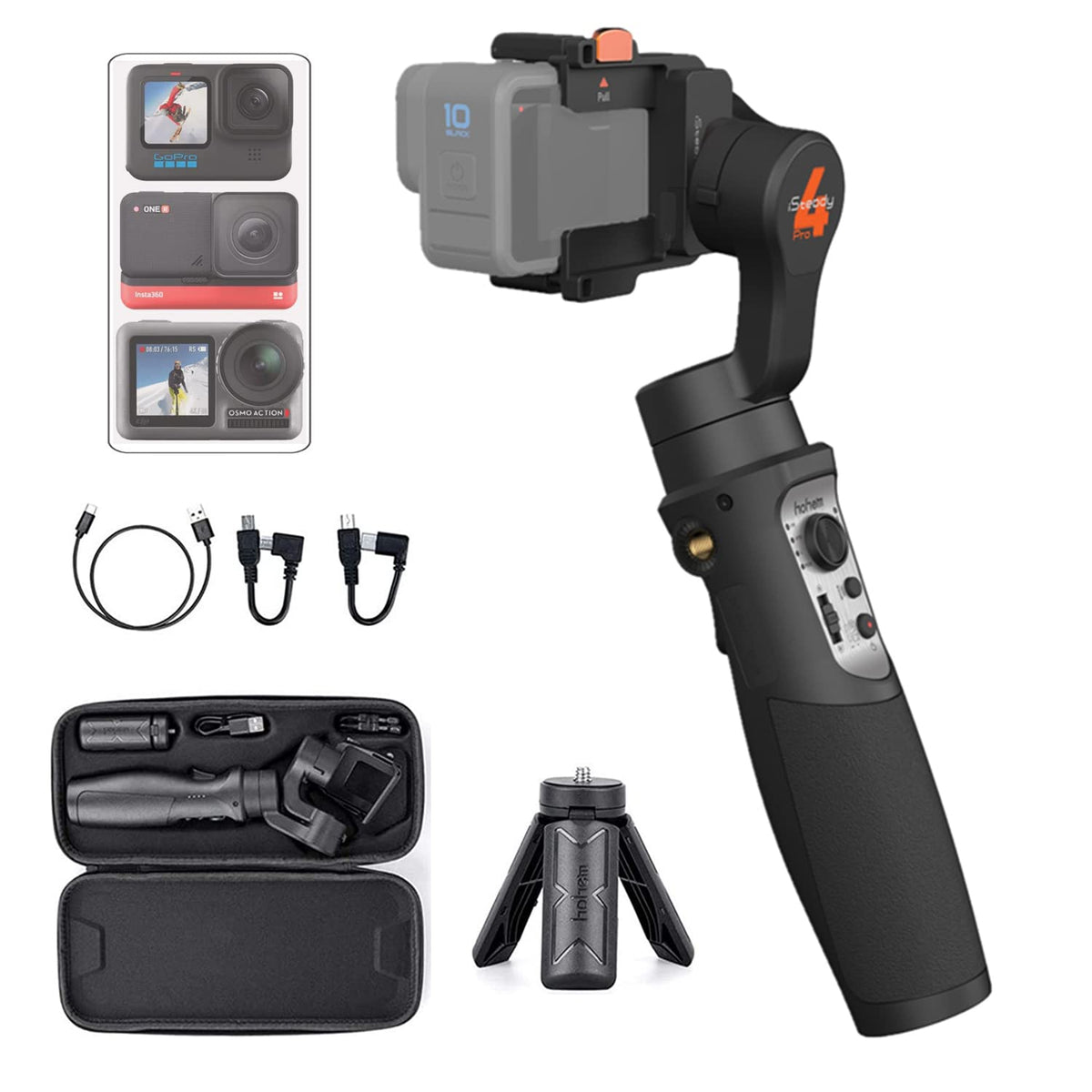 Action Camera Gimbal 3-Axis Splashproof Stabilizer Y605047