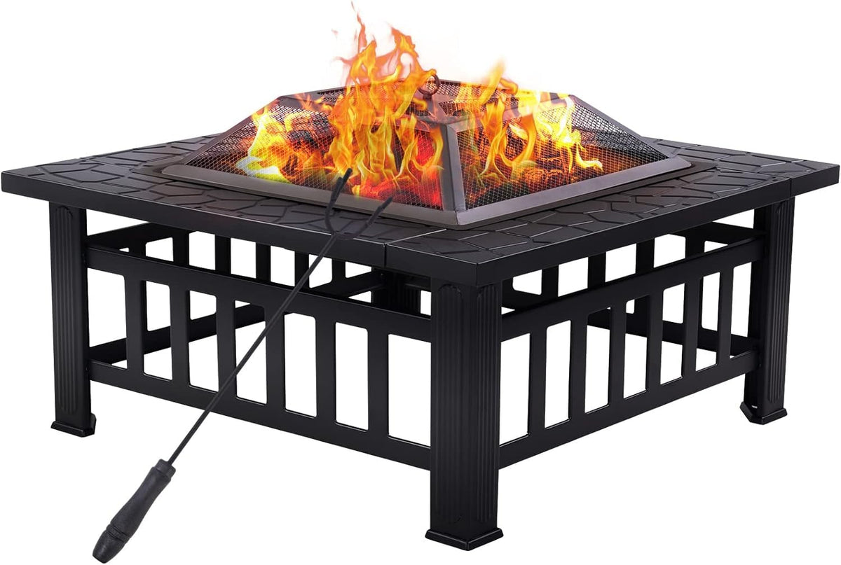 32'' Black Wood Burning Outdoor Fire Pit S588216