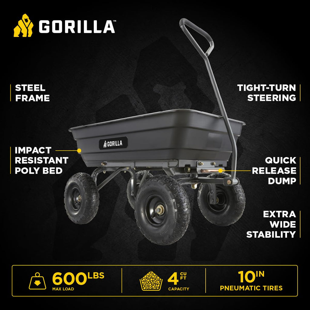 Poly Dump Cart 600 lb. Capacity 4 Cu ft Z8899