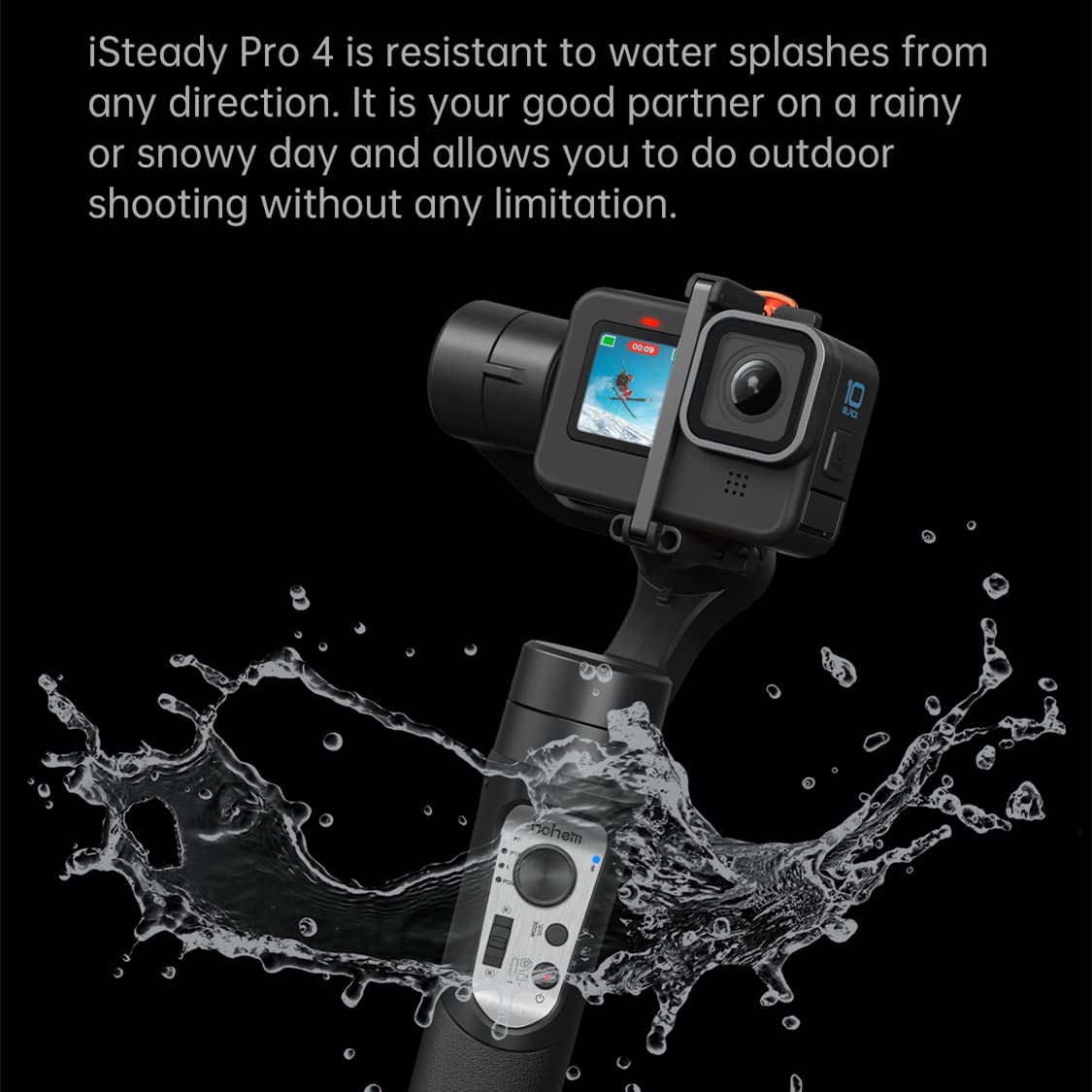 Action Camera Gimbal 3-Axis Splashproof Stabilizer Y605047