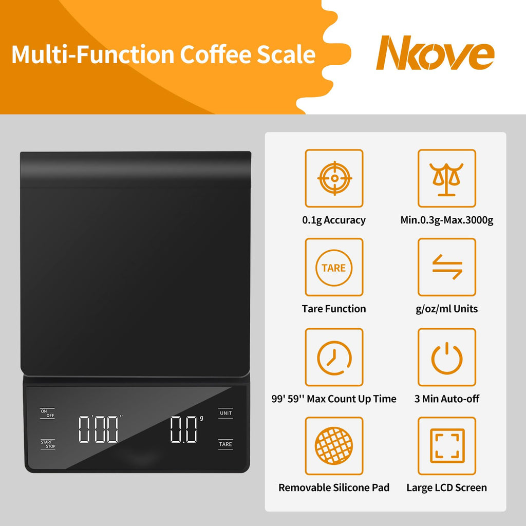0.1g High Precision Coffee Scale with Timer P32254