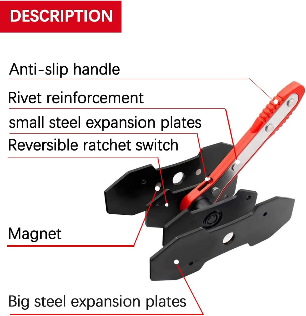 Brake Caliper Press Tool with 2 Caliper Hooks 2 Steel Plates and Gloves S2445