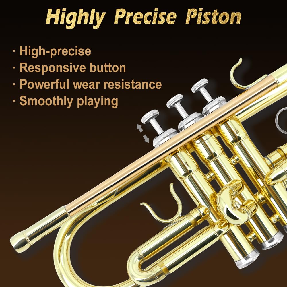 Standard Trumpet Set with Hard Case, 7C Mouthpiece, Cleaning Kit W260
