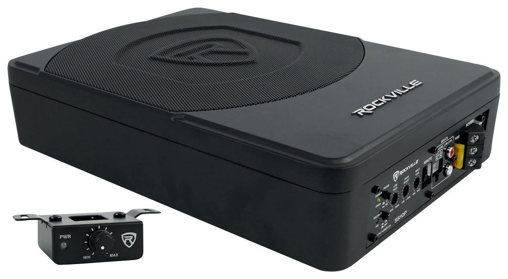 10" Powered Under-Seat Subwoofer with Amp Wiring Kit U1122