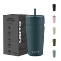 20oz Insulated Stainless Steel Tumbler with Lid and Straw D592089