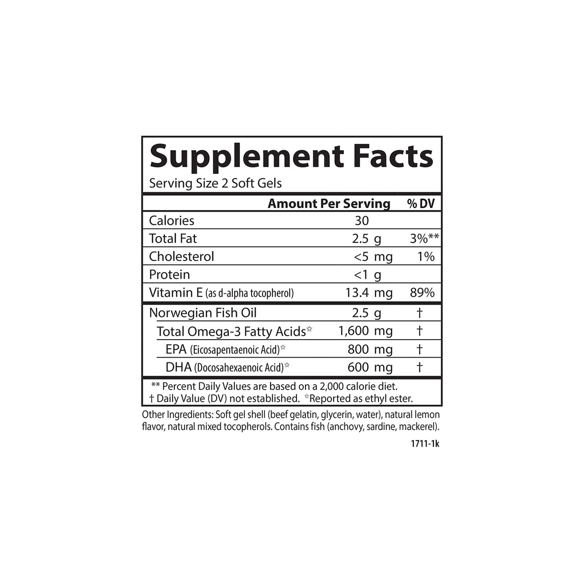 Omega-3 1600 mg Lemon 90 Softgels R9186