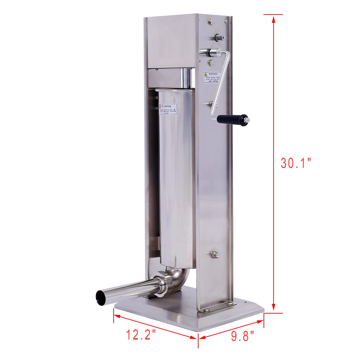 15LB Stainless Steel Vertical Sausage Stuffer with 4 Nozzles F510