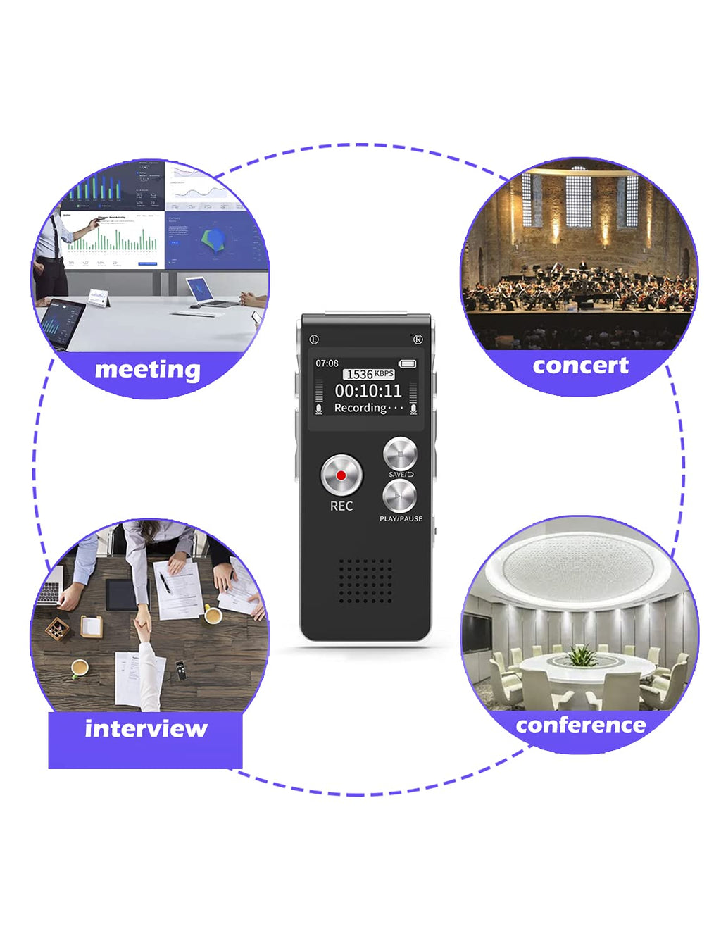 16GB Voice Recorder with Playback G634