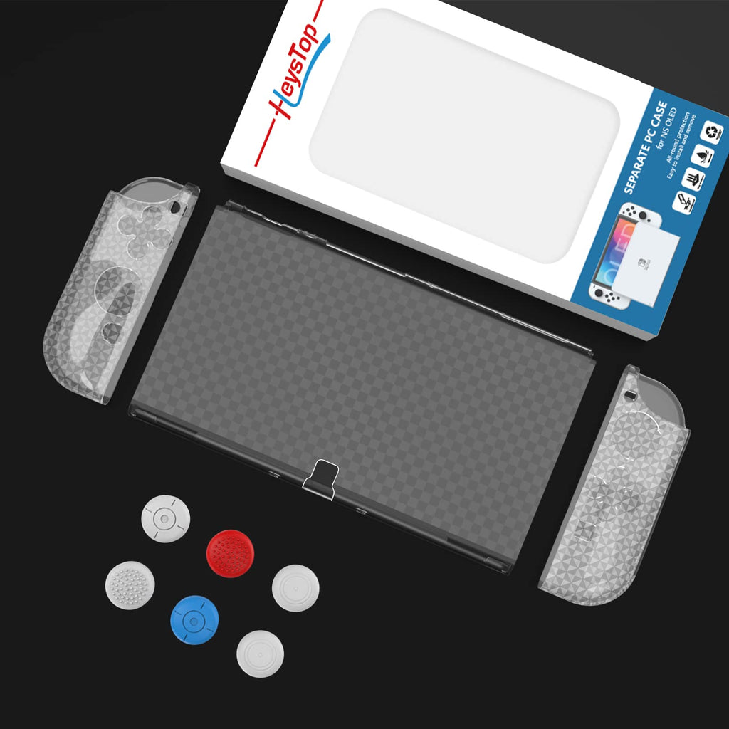 Switch OLED Dockable Hard PC Case with Thumb Stick Caps O99147