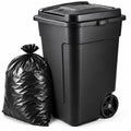 50 Gallon Wheeled Plastic Trash Can with Lid and Handle L62660