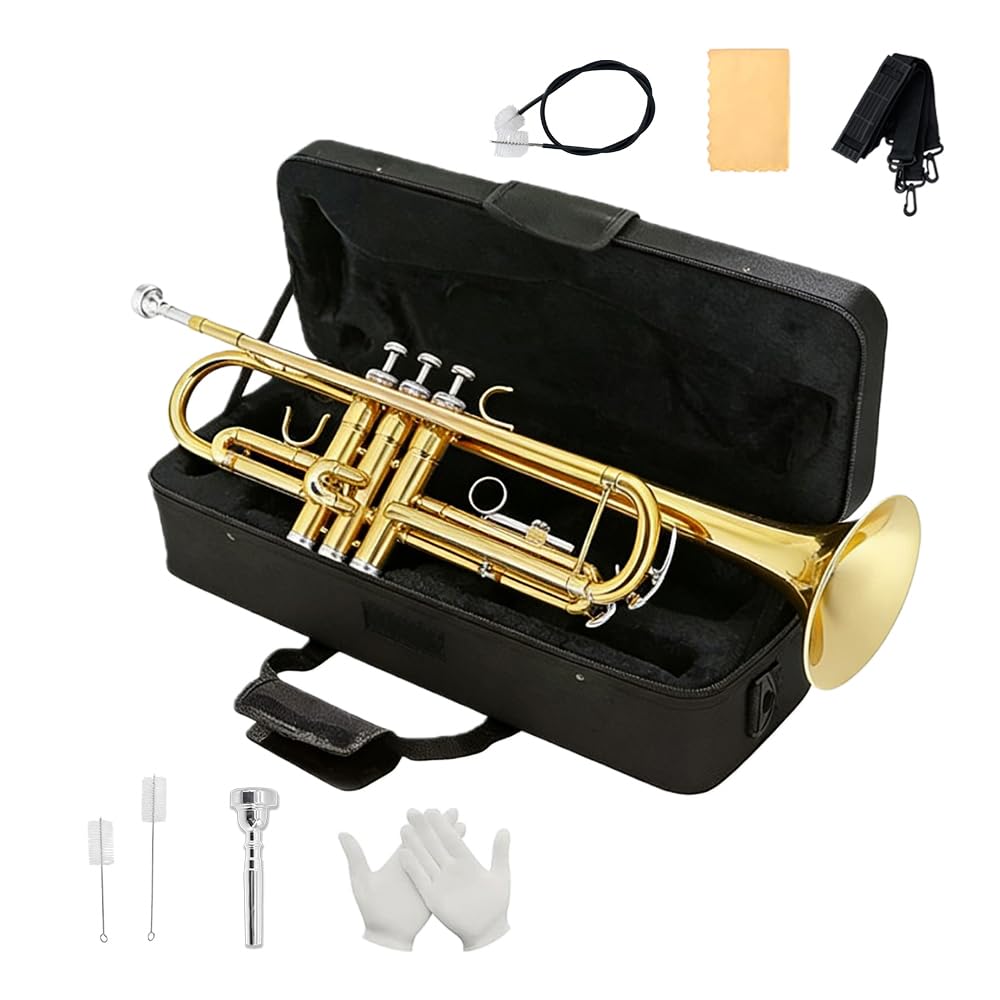 Standard Trumpet Set with Hard Case, 7C Mouthpiece, Cleaning Kit W260