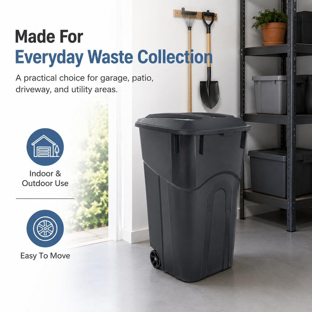 32-Gallon Heavy-Duty Wheeled Trash Can with Click-Lock Lid E156