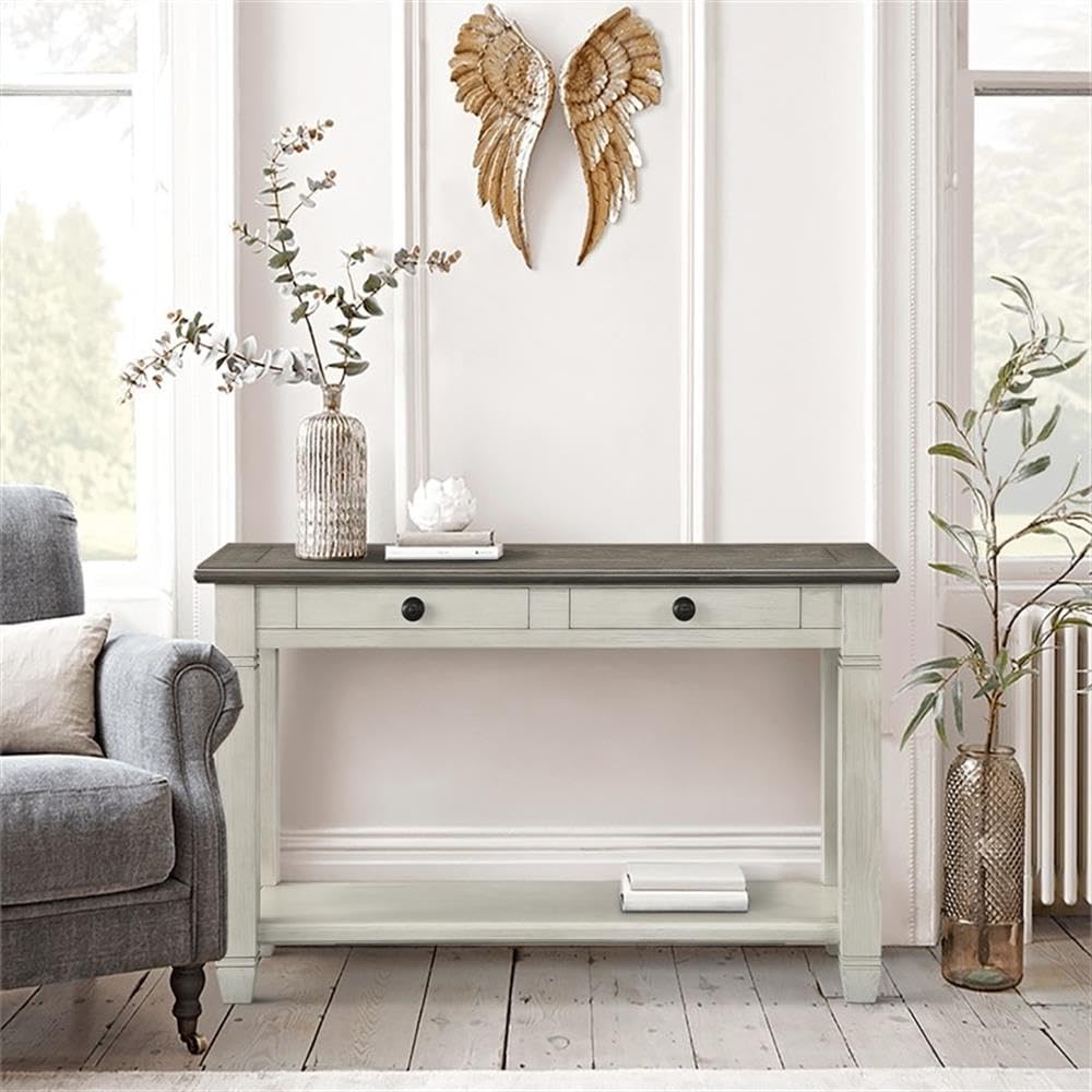 2-Tone Wood Console Table with 2 Drawers K3800