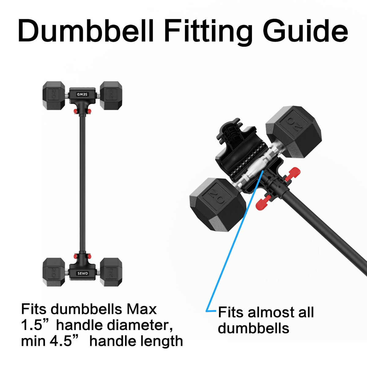 Dumbbell Converter, Up to 220LB Capacity I702058
