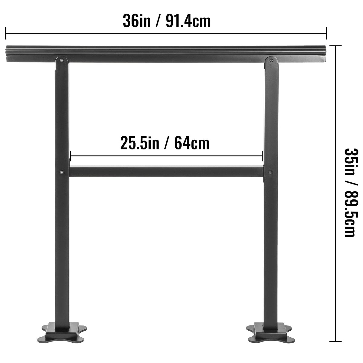 Aluminum Outdoor Stair Handrail 36 x 35 for 2-3 Steps L571