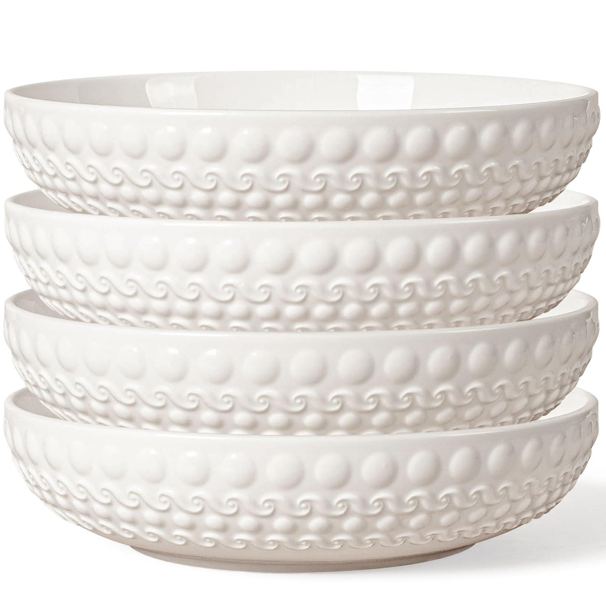 White 32oz Ceramic Pasta Bowls Set of 4 M892440