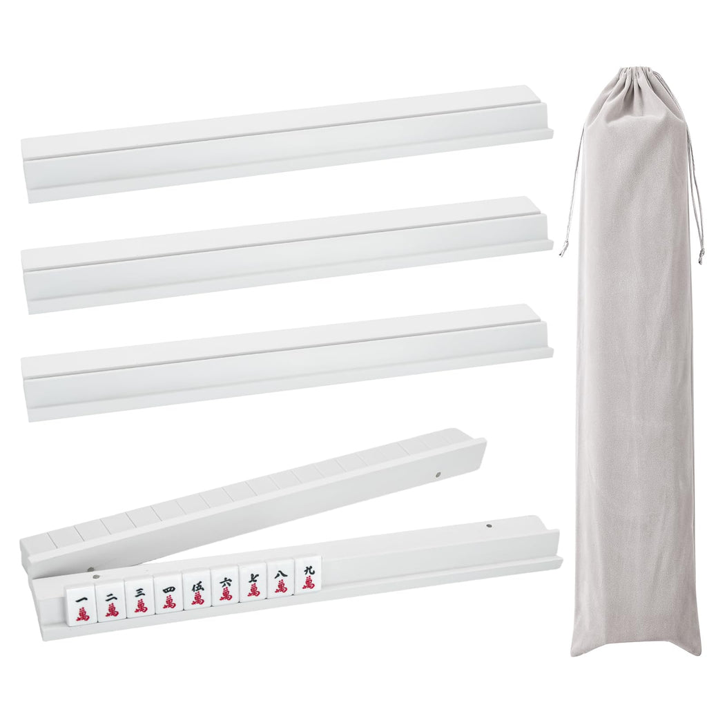 4PCS Wooden Mahjong Racks with Magnetic Pushers U23066