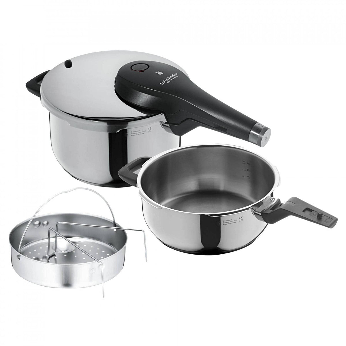 3-Piece Stainless Steel Pressure Cooker Set Y6091