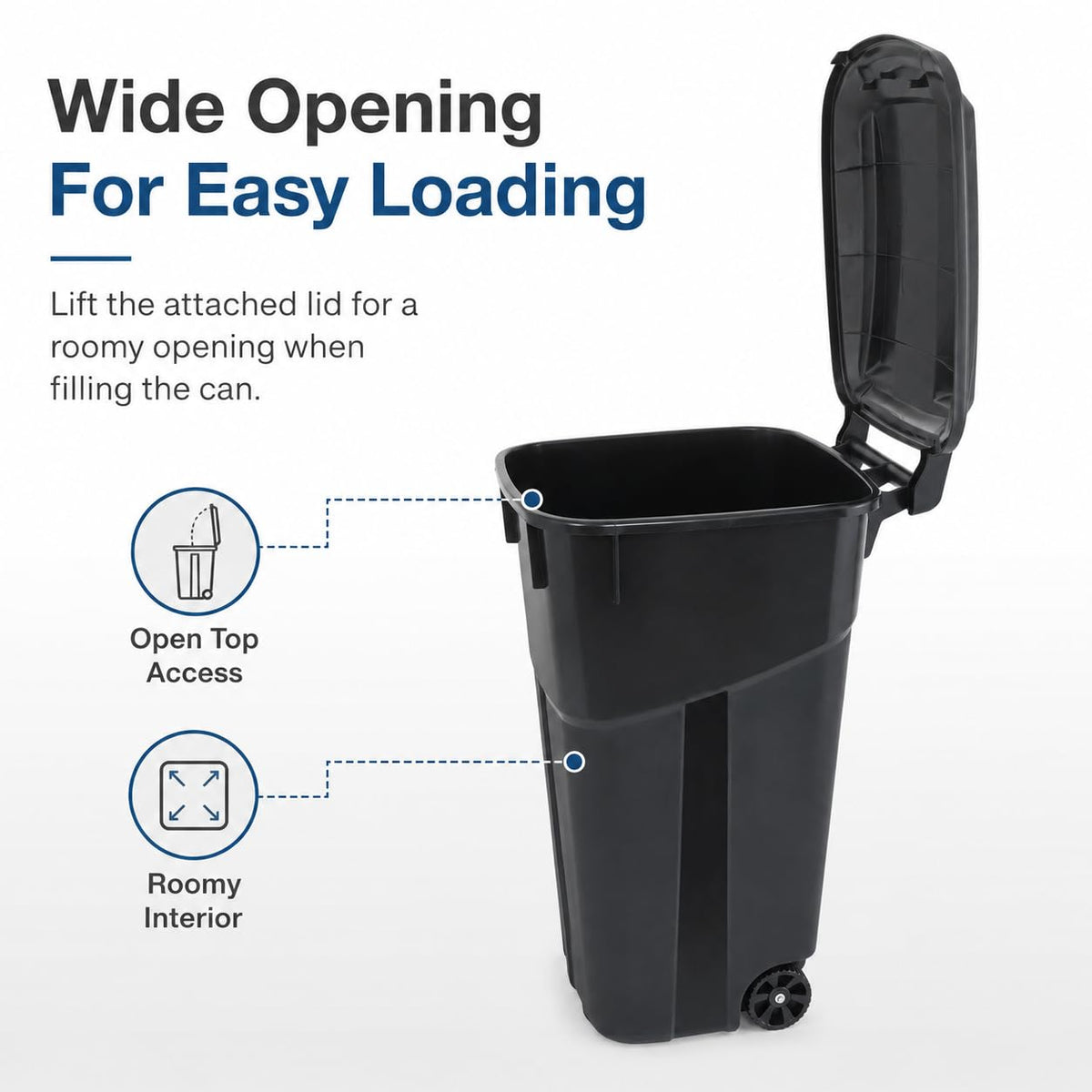 32-Gallon Heavy-Duty Wheeled Trash Can with Click-Lock Lid E156