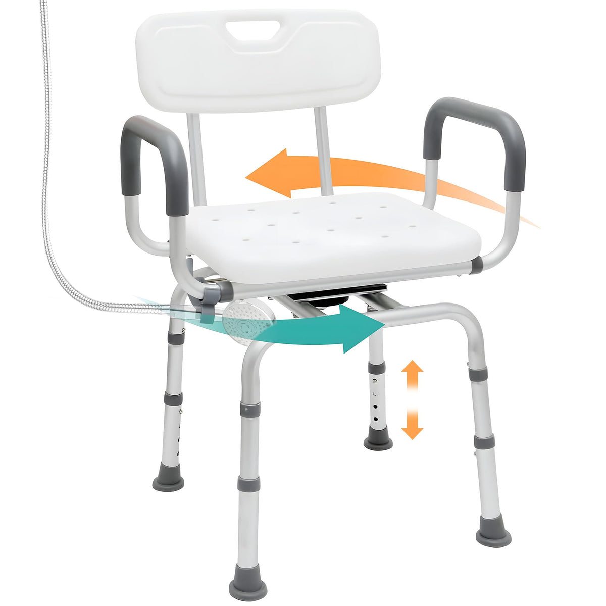 Swivel Shower Chair with Arms & Backrest A72406