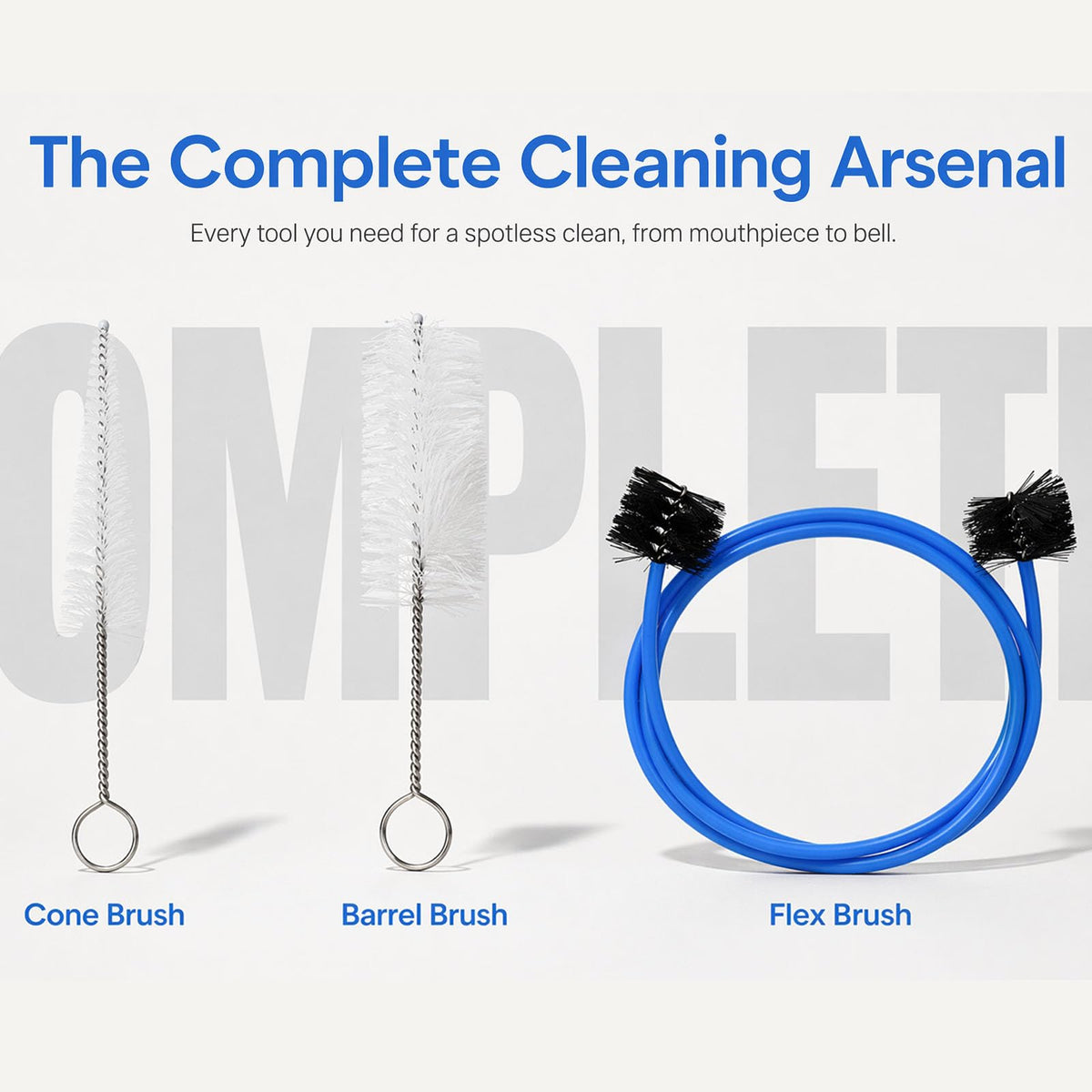 3-Piece Trumpet Cleaning Kit with Mouthpiece and Valve Brush Set B842