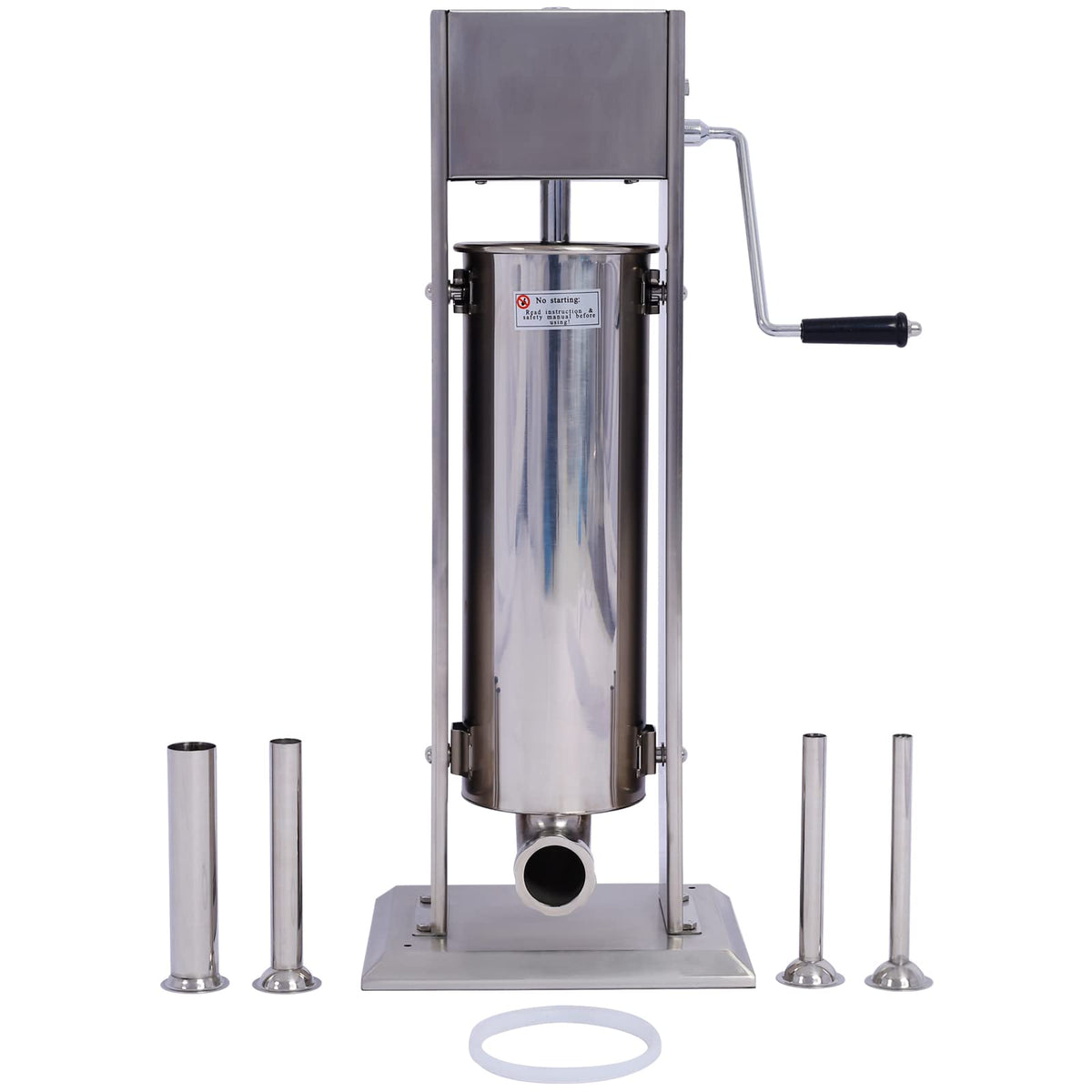 15LB Stainless Steel Vertical Sausage Stuffer with 4 Nozzles F510
