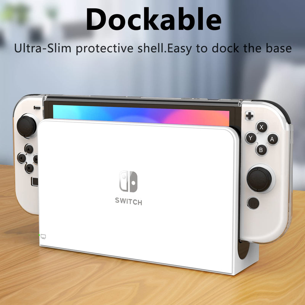Switch OLED Dockable Hard PC Case with Thumb Stick Caps O99147