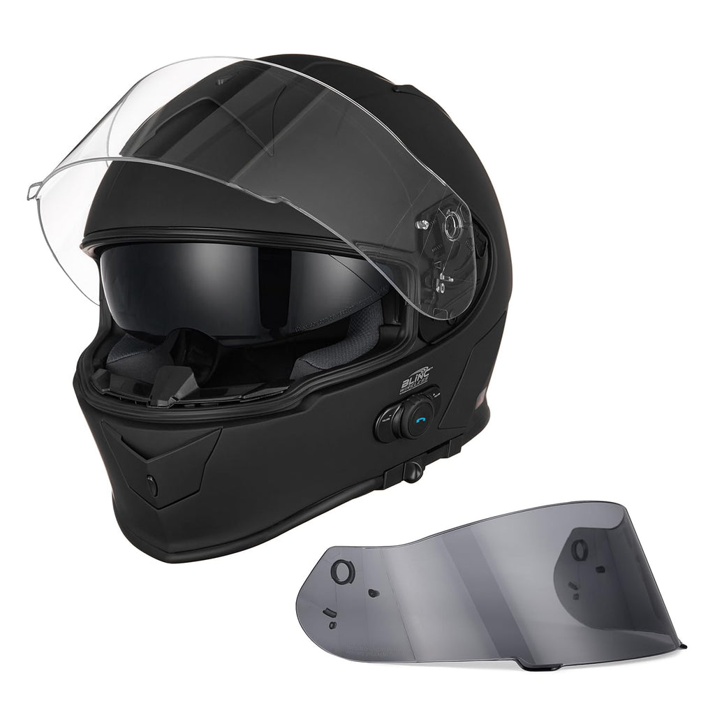 Bluetooth Integrated Full Face Motorcycle Helmet with Dual Visor T716